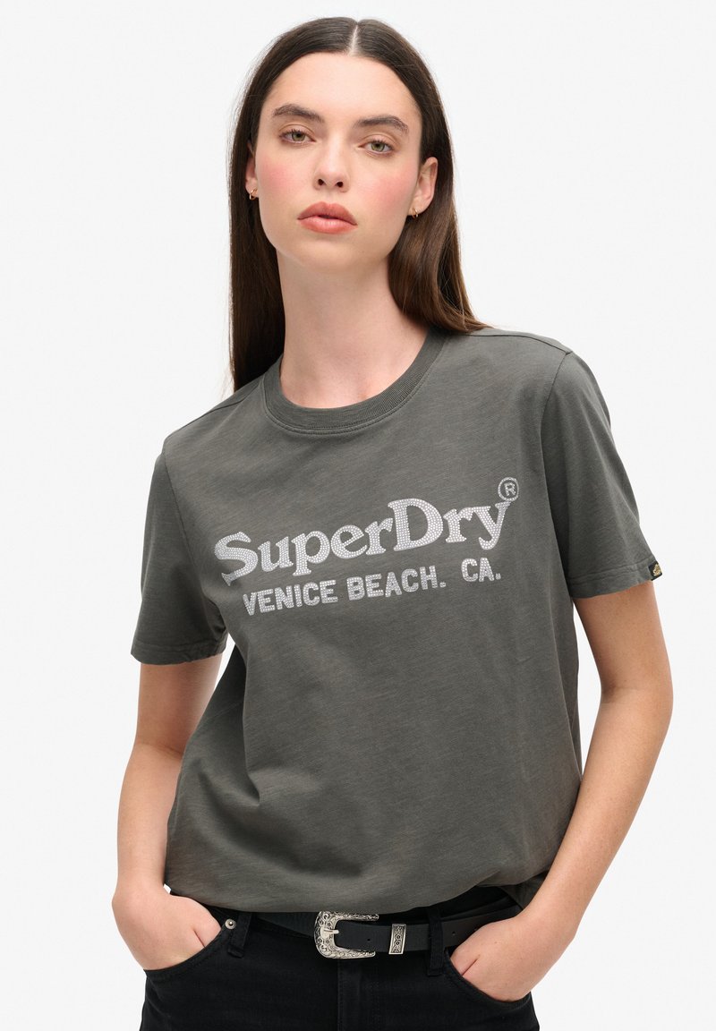 Superdry & Co T-shirts print - vintage black slub