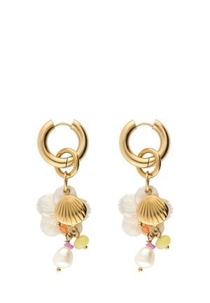 MORE EARRINGS BEADS AND SHELL - Oorbellen - goudkleurig