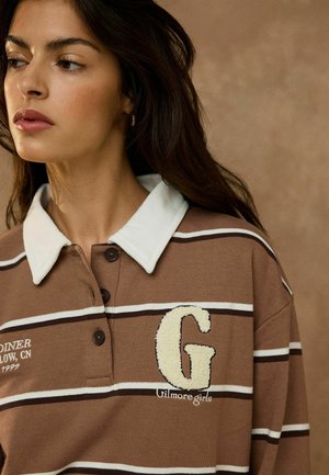 Next, PETITE FIT - GILMORE STRIPED RUGBY SHIRT - Sweatshirt - brown