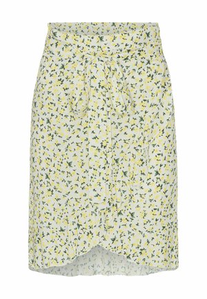 AMERICANDREAMS, MILLY WRAP SKIRT SHORT - Φούστα σε γραμμή Α - white lime flower
