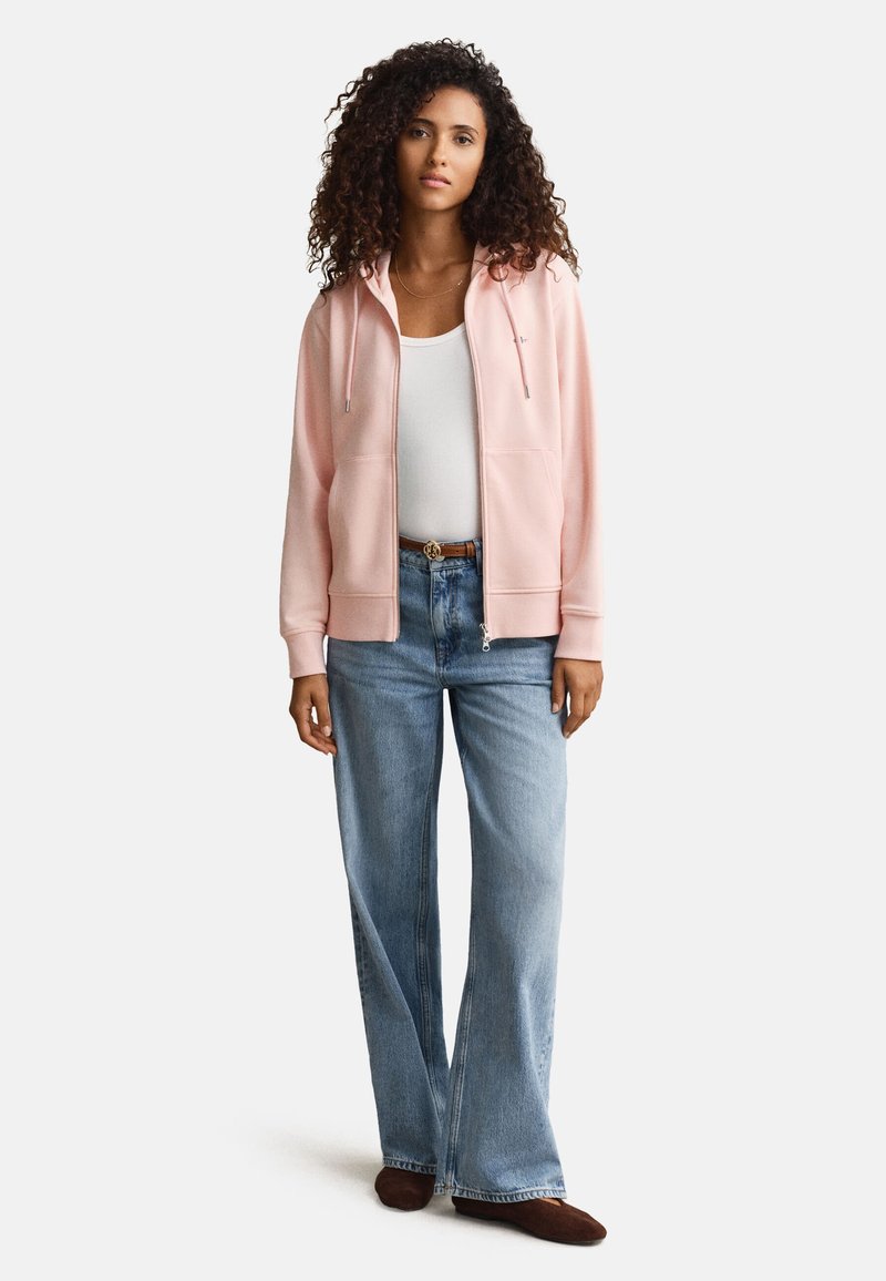GANT SHIELD - Mikina na zip - apricot pink