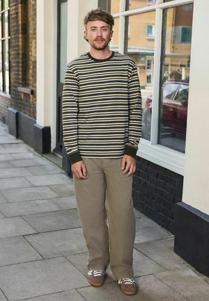Next, HORIZONTAL STRIPE LONG SLEEVE T-SHIRT - Long sleeved top - green marl