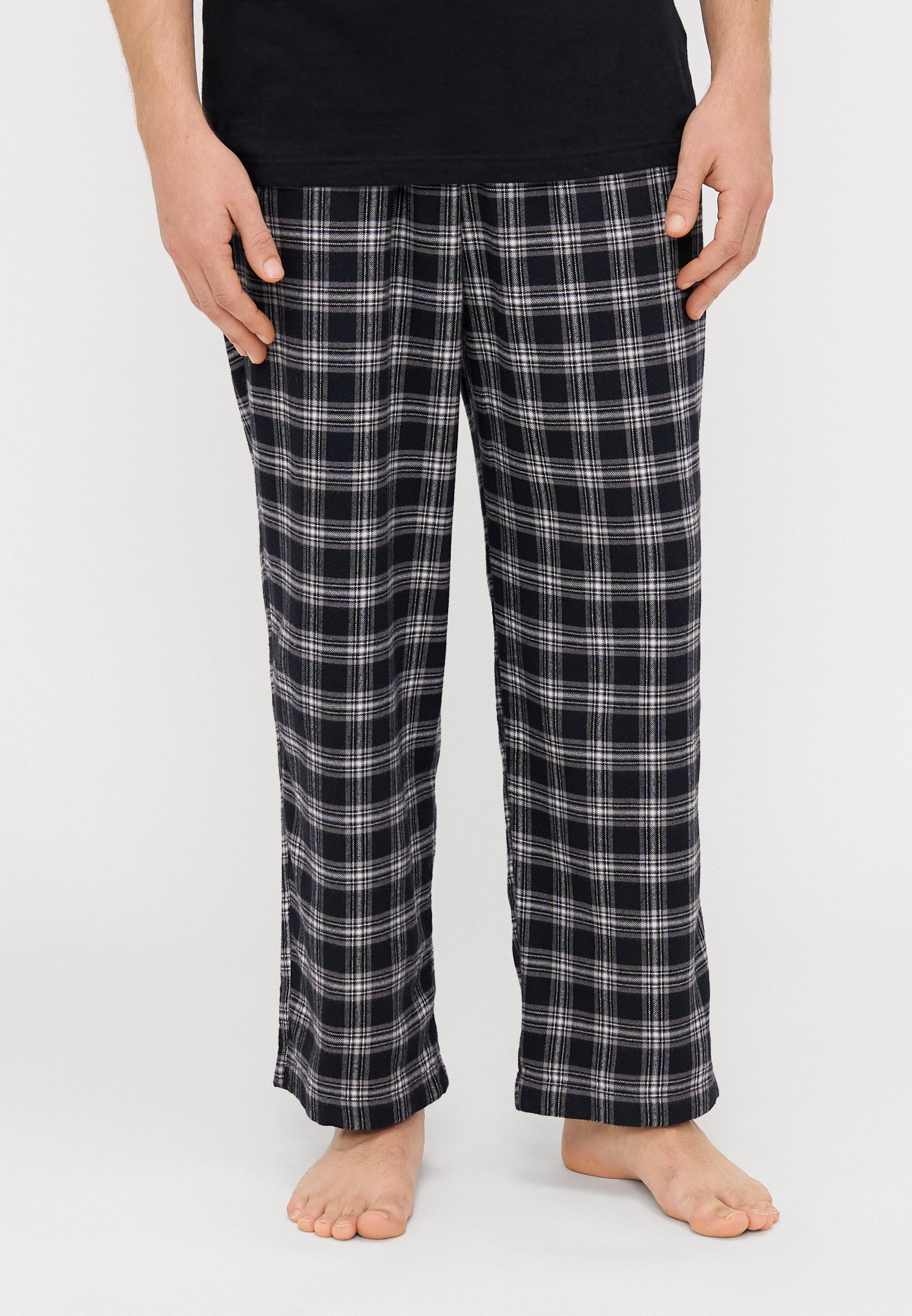 YUSHOW Pantaloni Pigiama Uomo Lungo Cotone a Quadretti Pacco da 2 Comodo Abbigliamento da Notte Pantaloni con Tasche