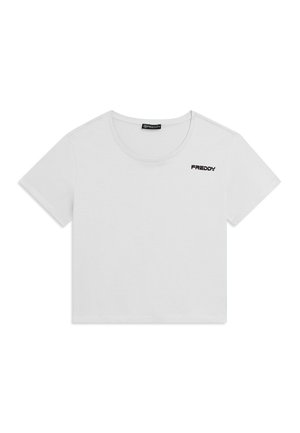 MANICA CORTA CROPPED CON PICCOLO LOGO FREDDY - T-shirt basic - white