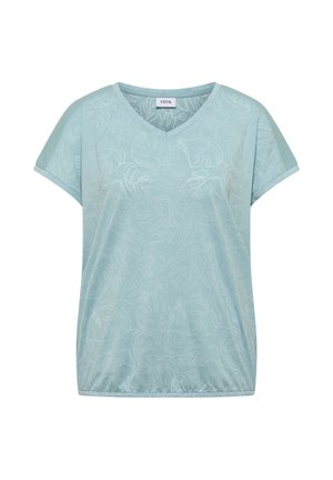 Cecil, T-SHIRT WITH MONOCHROME BURNOUT PATTERN - Printtipaita - crystal mint