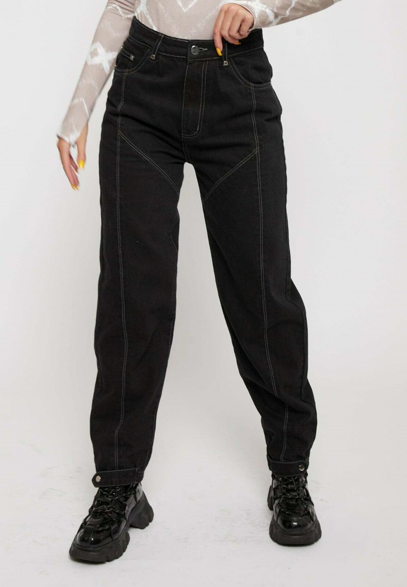 HERMAN&CO CONTRAST STITCH Jeans Tapered Fit black/black denim