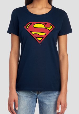 DC COMICS - SUPERMAN, SUPERMAN DISTRESSED SHIELD - Print T-shirt - dark blue