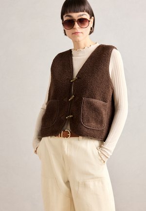 Lollys Laundry VEST - Waistcoat - dark mokka
