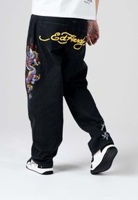 Ed Hardy LASERFLIP LOW LOGO - Skateskor - white black
