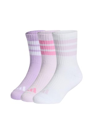 3STRIPES CUSHIONED SPORTSWEAR CREW 3 PAIR PACK - Sports socks - powder plum   white   ice lavender
