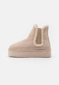 Even&Odd Wide Fit - LEATHER - Botines con plataforma - beige Imagen en miniatura 1