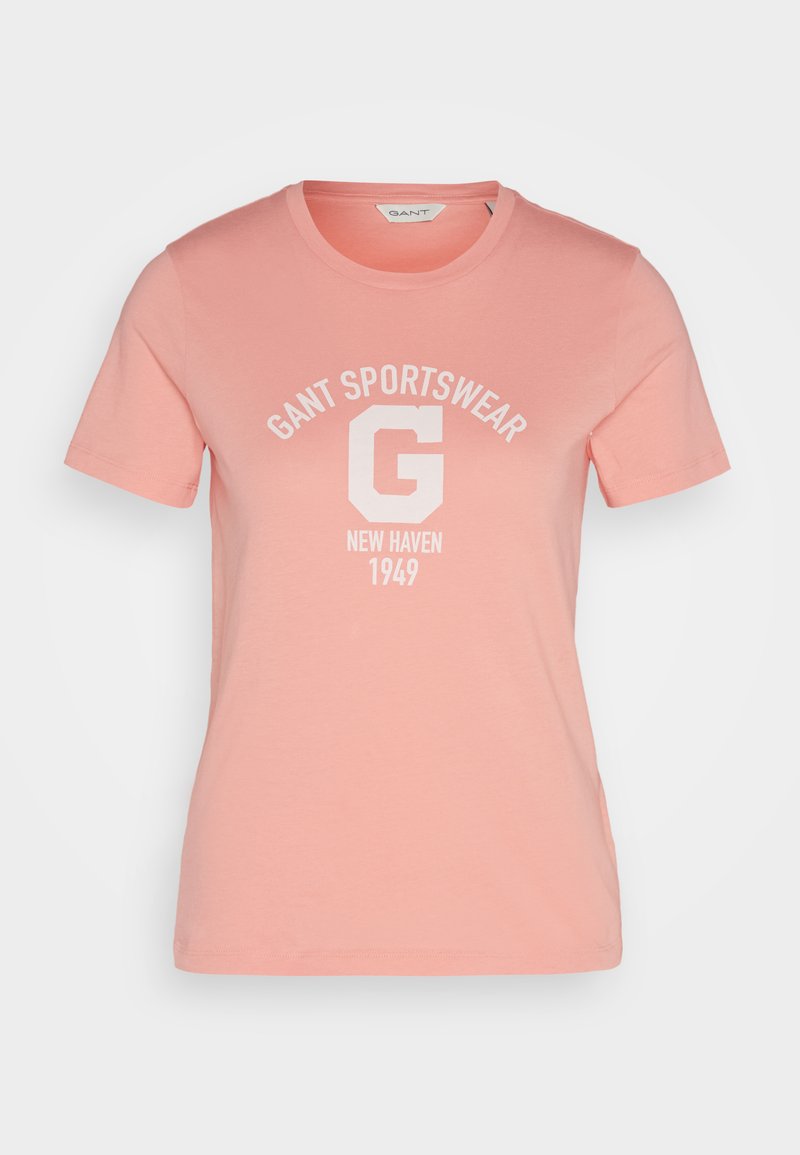 Gant T-shirt print donkerroze Gant T-shirt print donkerroze
