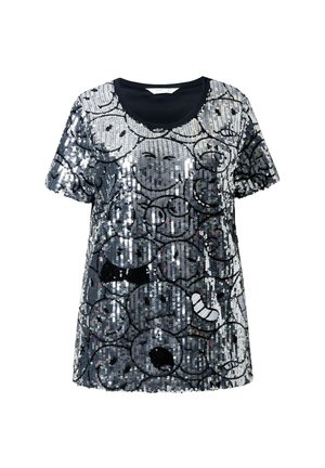 Angel of Style, T-SHIRT, KOMFORT FIT, PAILLETTEN-SMILEYS - T-shirts print - silver