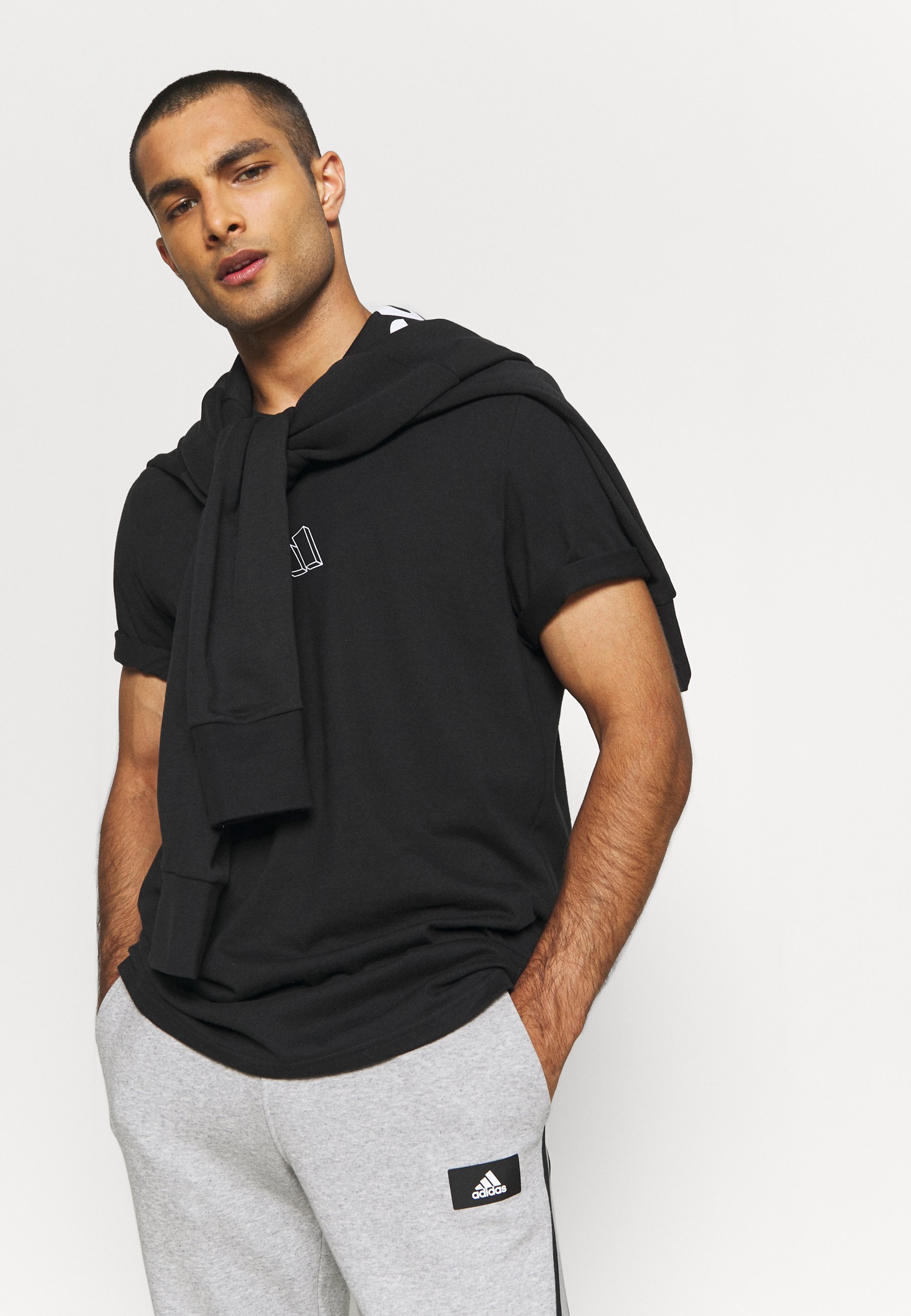 adidas Performance 3 STRIPES FUTURE - Trainingsbroek - medium grey  heather/Grijs - Zalando.nl