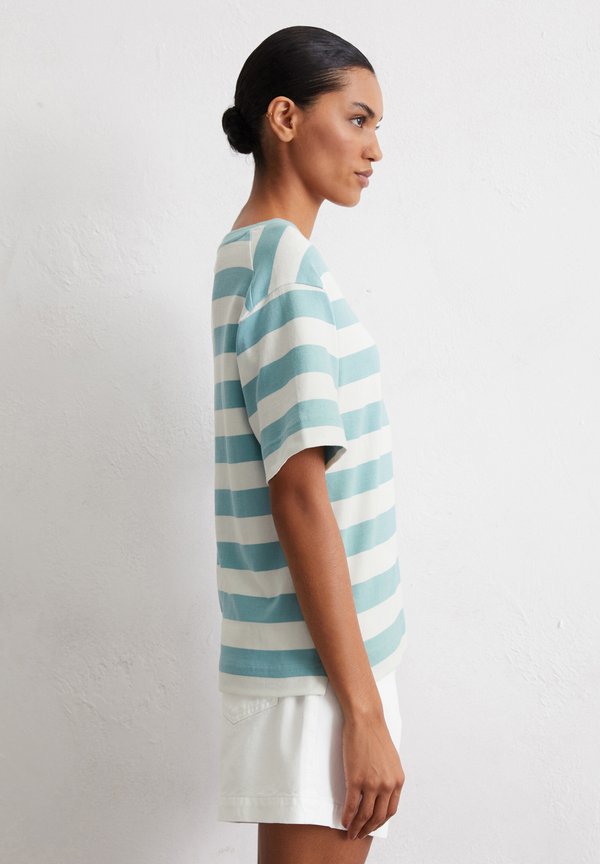 SHORT SLEEVE  ROUND NECK STRIPED - Print T-shirt - multi pure teal4
