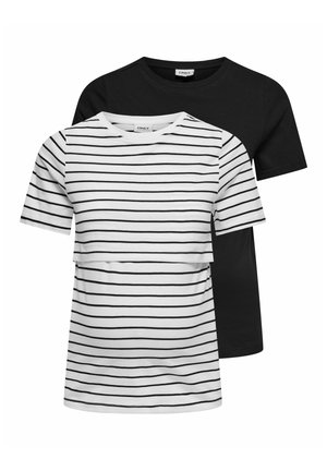T-SHIRT OLMBLOOM T-SHIRT 2ER-PACK  - T-shirts med print - cloud dancer