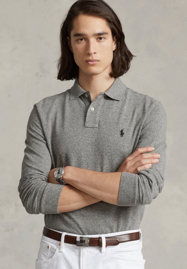 SLIM FIT MESH LONG SLEEVE POLO SHIRT - Long sleeved top - canterbury heather3