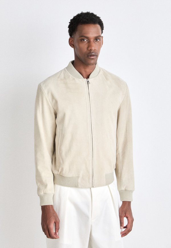 BECKHAM X BOSS MILO - Leather jacket - light beige4