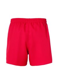 Bañador rojo hecho de una tela ligera y suave. Presenta una cinturilla elástica y un diseño simple y sin adornos.