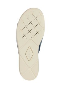 Suola in gomma beige con motivo a griglia testurizzata, dotata di fori di drenaggio e un distintivo logo a diamante al centro.
