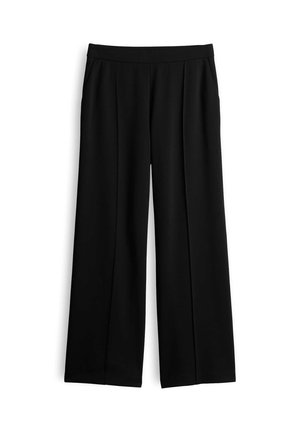 OPUS, WIDE LEG SHINE - Trousers - black