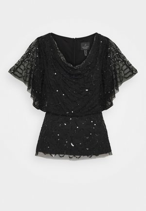 BEAD FLUTTER SLEEVE - Camicetta - black