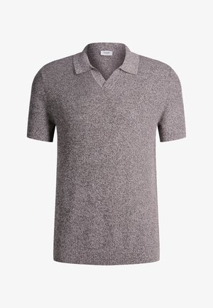 Koszulka polo z krótkim rękawem o fakturowanym splocie, w szaro-białym kolorze, z kołnierzykiem w kształcie litery V i miękką tkaniną, marki Joop!