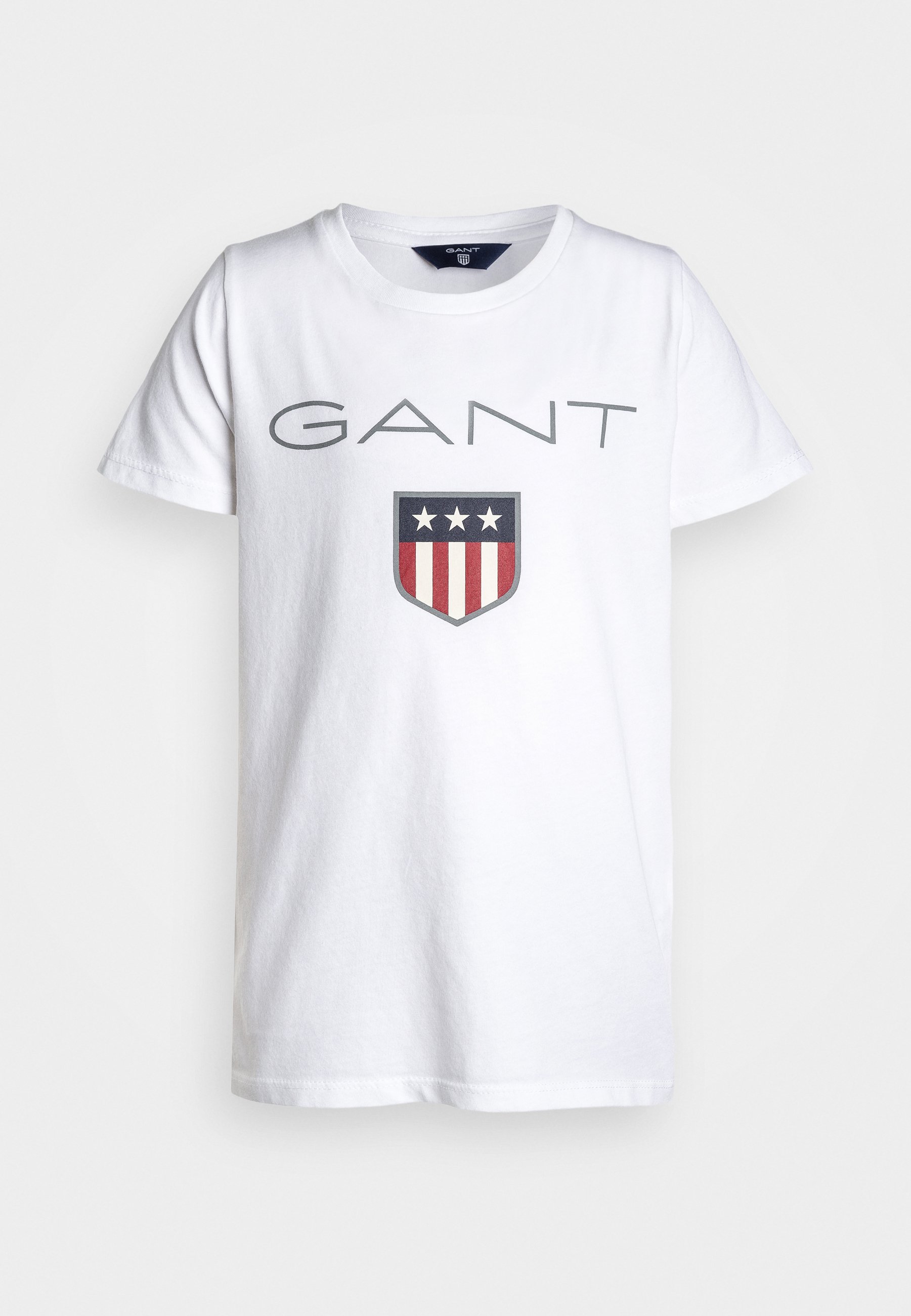 Gant Shield Logo Printtipaita White Valkoinen Zalando Fi