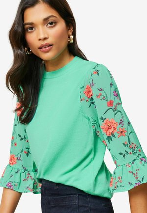 FLUTE SLEEVE  REGULAR FIT - Svetrík - green