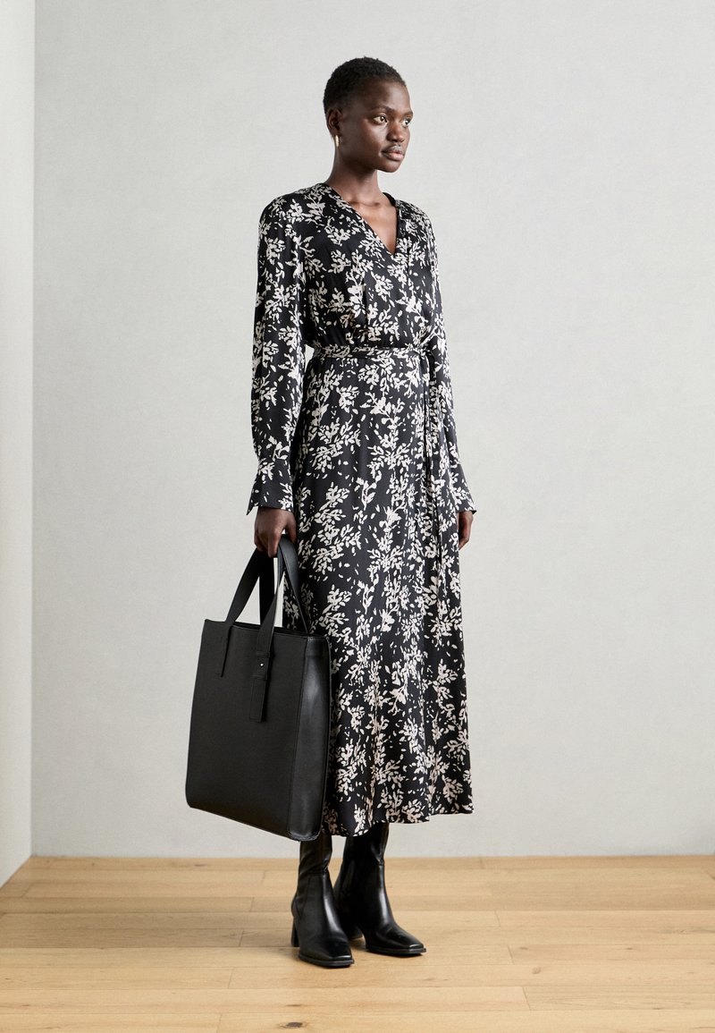 Marc O'Polo LONG SLEEVE - Maxi dress - black white/multi-coloured -  Zalando.ie