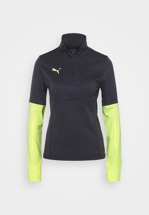 INDIVIDUAL 1/4 ZIP - Sweatshirt - black/asphaltsoft fluo yellow