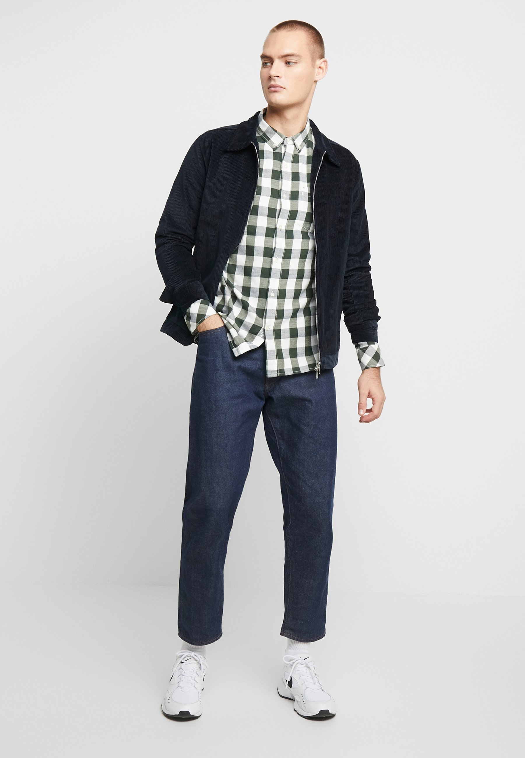 Knowledge Cotton Apparel LONG SLEEVE CHECKED SLUB SHIRT Knowledge Cotton Apparel LONG SLEEVE SHIRT - Skjorte - total eclipse