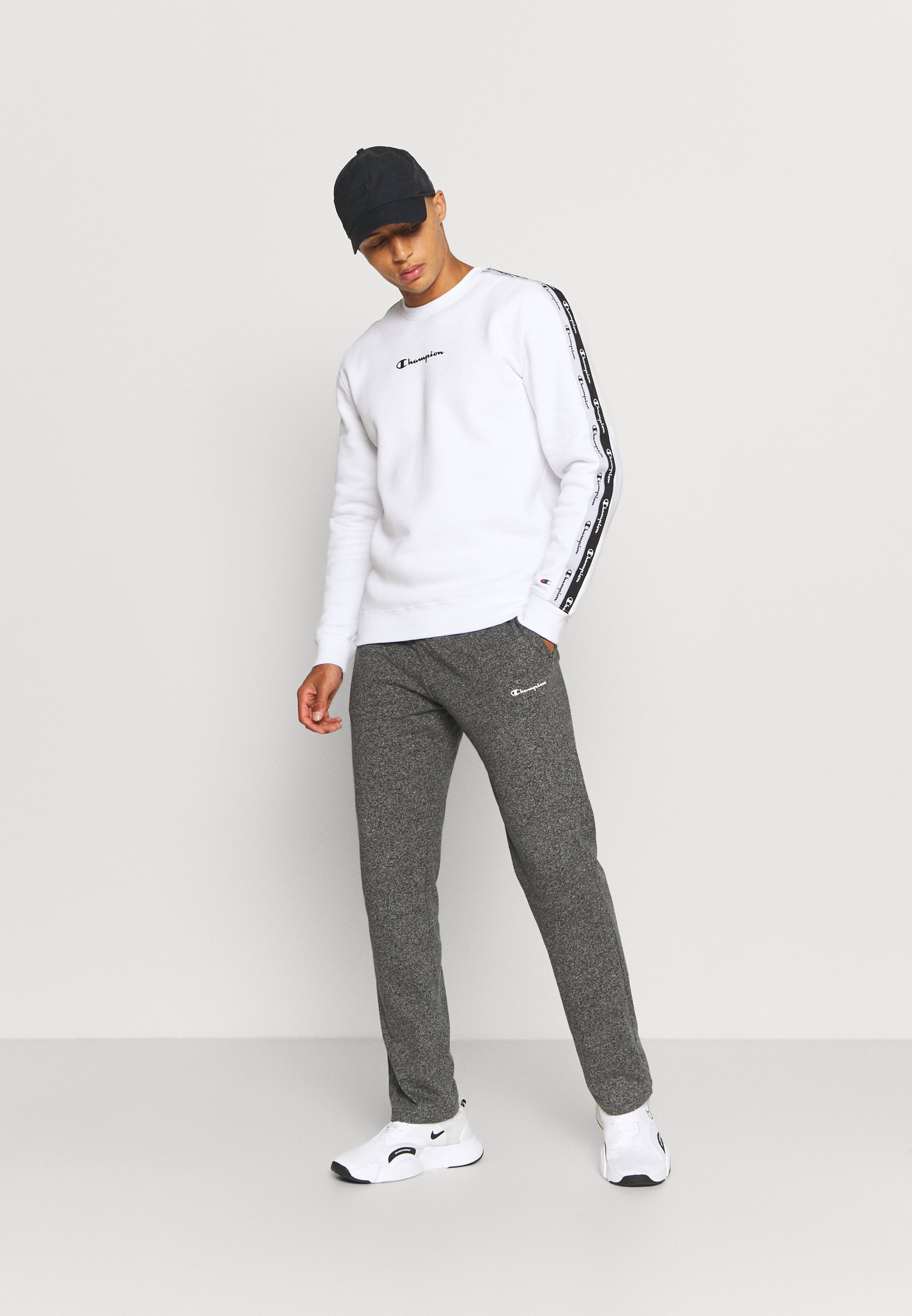 Champion STRAIGHT HEM PANTS - Pantaloni sportivi - grey dark melange/grigio  - Zalando.it