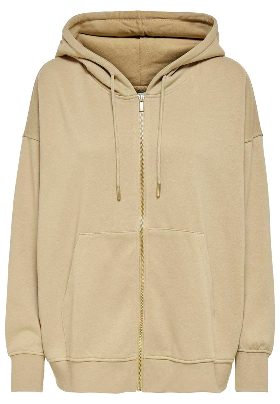 ONLY OVERSIZE - Sudadera con cremallera - humus/beige - Zalando.es