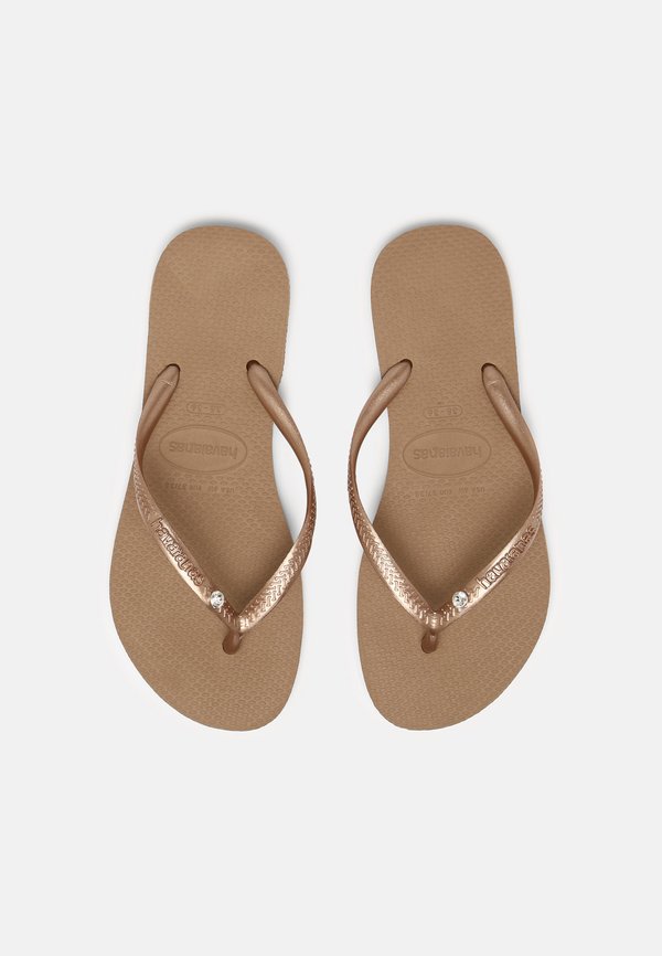 HAVAIANAS FLIP FLOP SLIM CRYSTAL SWAROVSKI II - Pool shoes - rose gold