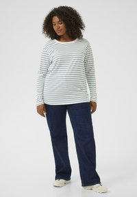 Kaffe Curve WINNI - Top dugih rukava - ant white/windward stripe