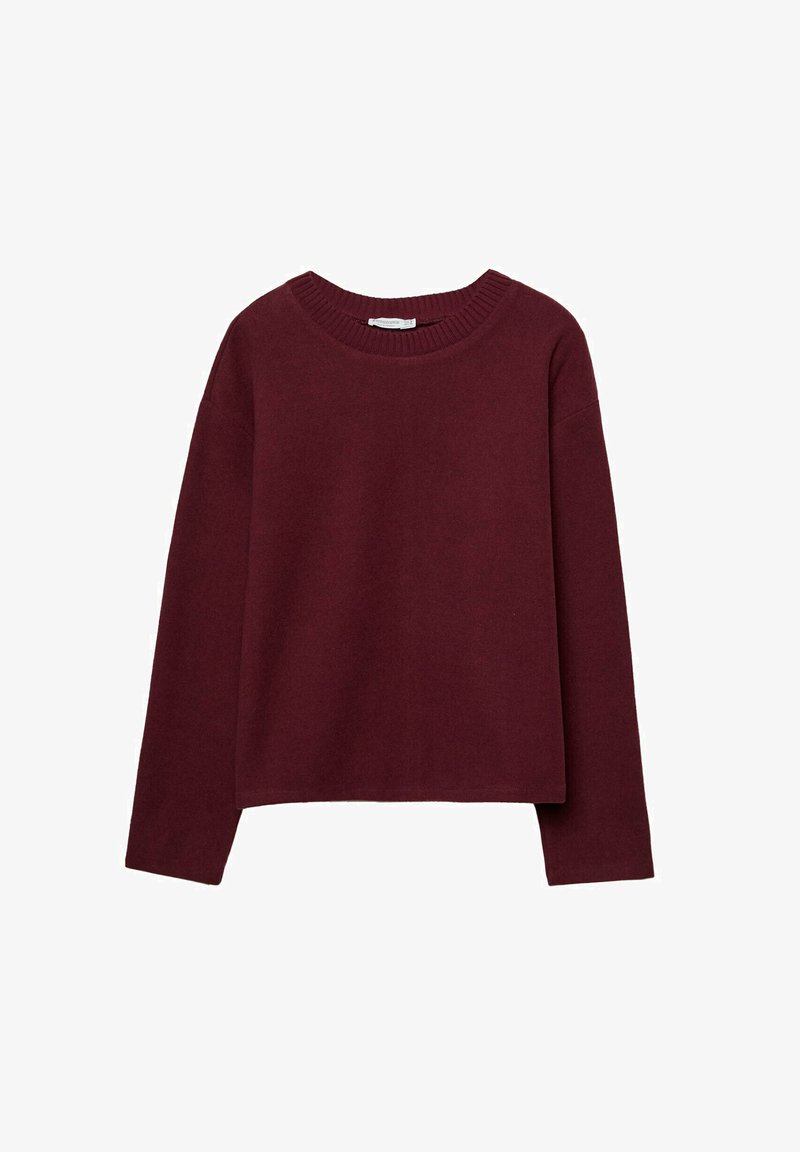 Pull ajusté court manches longues bordeaux femme | Cache Cache Pull ajusté court manches longues bordeaux femme | Cache Cache