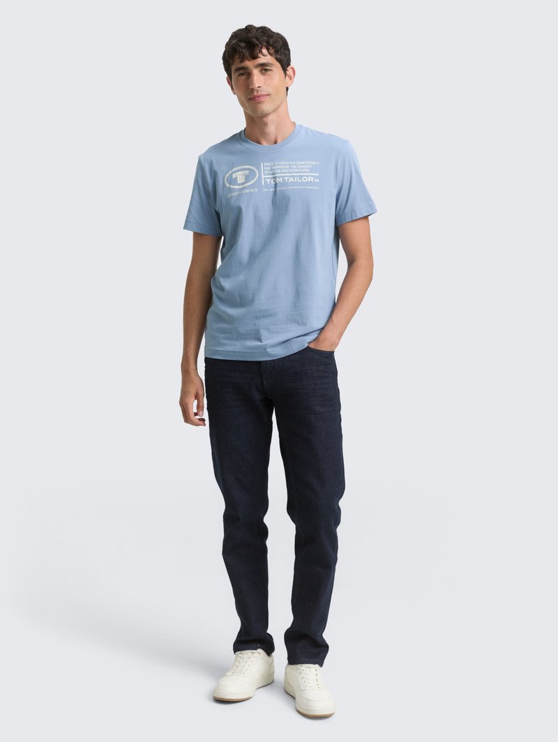 Tom Tailor T-shirt print blauw gemêleerd