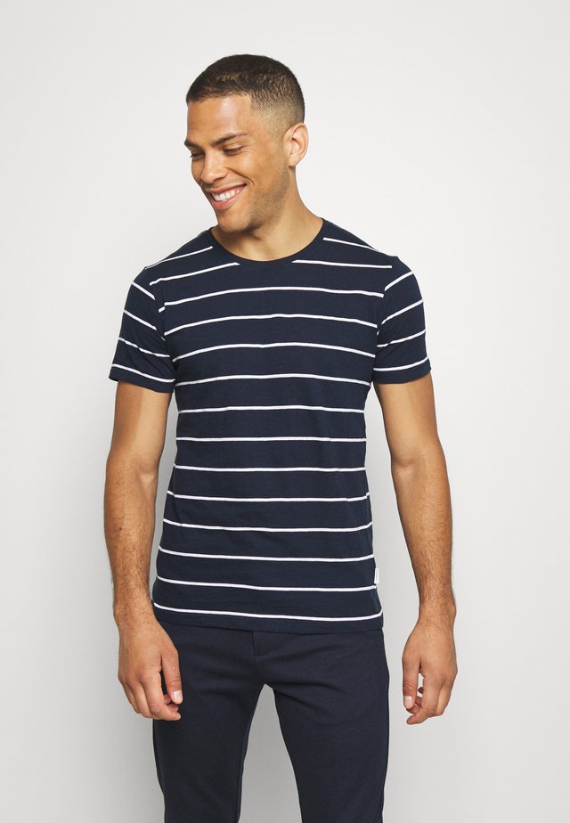 STRIPED SLUB TEE - Print T-shirt - dark blue