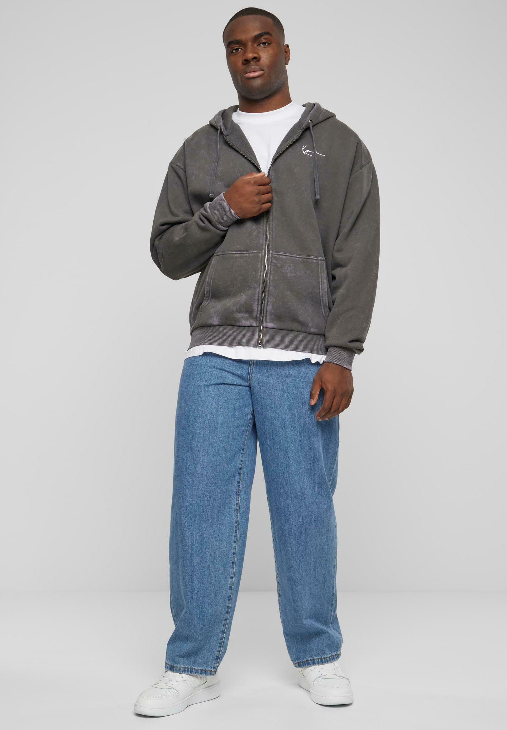 Karl Kani CHEST SIGNATURE OS WASHED HEAVY SKULL - Zip-up