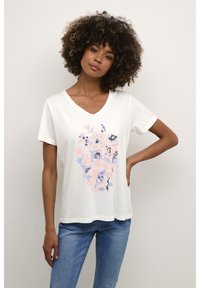 Cream CRELVIRE - Apdrukāts T-krekls - coral blue flower fusion