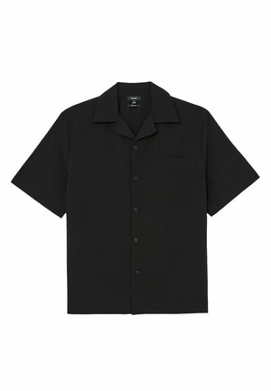 Reiss, REGULAR FIT - ECLIPSE TEXTURED CUBAN-COLLAR SHORT-SLEEVE SHIRT . - Camisa - black