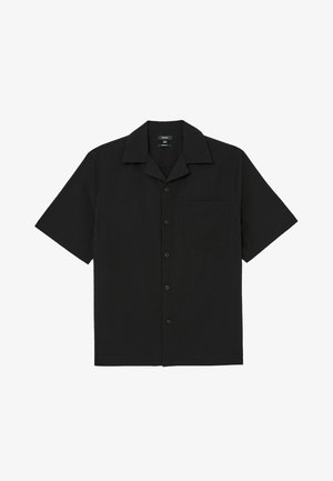Reiss, REGULAR FIT - ECLIPSE TEXTURED CUBAN-COLLAR SHORT-SLEEVE SHIRT . - Camisa - black