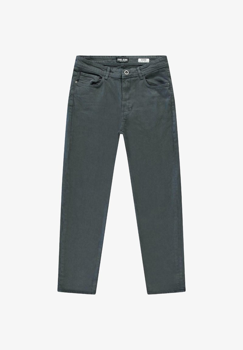 Slim-fit, donkergrijze jeans van een katoenmix. Voorzien van vijf zakken, een knoopsluiting en stiksels langs de naden.