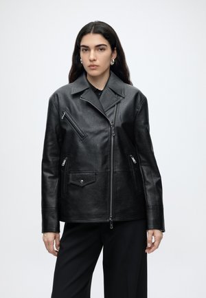 Calvin Klein Jeans, FAUX LEATHER MOTORCYCLE JACKET - Chaqueta de cuero - black