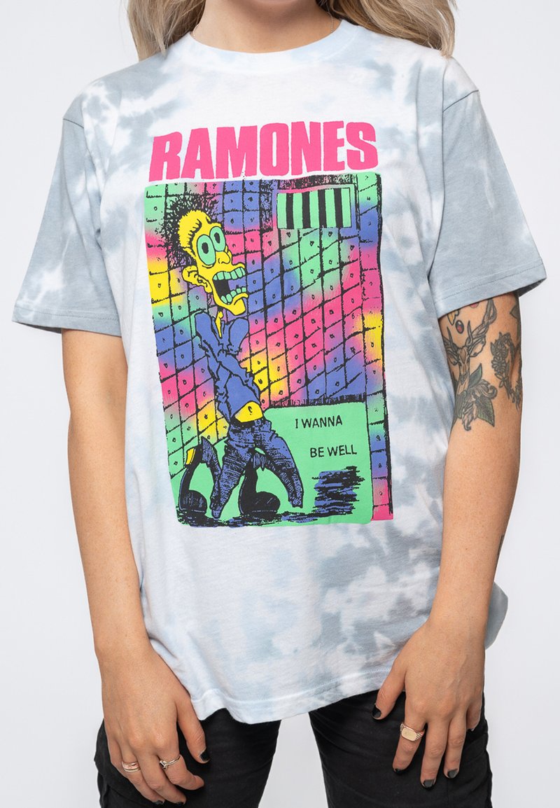 Paradiso Clothing RAMONES ESCAPENY DYE WASH - Print T-shirt - white