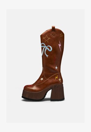Koi Footwear, JETTISON CHUNKY COWBOY BOOTS - Каубойски/байкърски боти до глезена - black