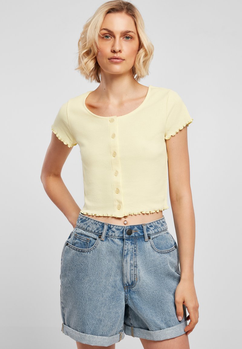 Urban Classics - CROPPED  - Adīta jaka - soft yellow, Palielināt