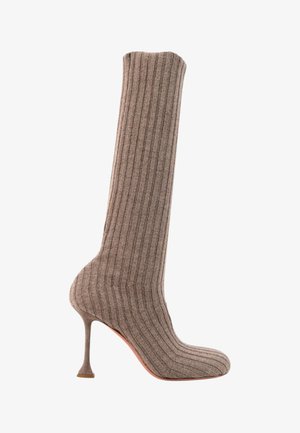 AMINA MUADDI, CLOTH BOOTS BEIGE - Bottines à talons hauts - beige