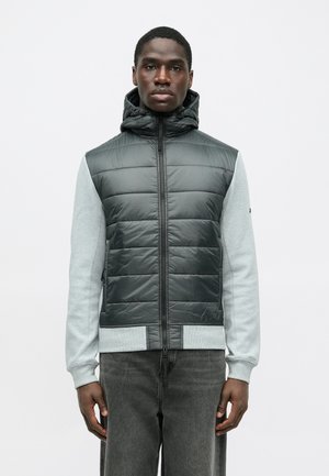 SETH HYBRID ZIP HOOD - Melegítőfelső - medium grey melange